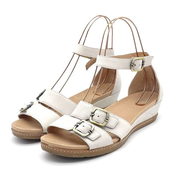 Dansko Astrid Sandals Textured Ivory Nubuck Leather Comfort Shoe Size 42 | 11.5 - Picture 7 of 16